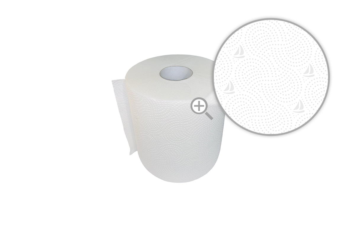 Ręcznik w roli biała celuloza 100m H18 6szt.