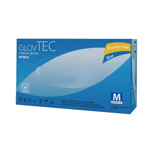 RĘKAWICE NITRYLOWE BEZPUDROWE 100 SZT BLUE M