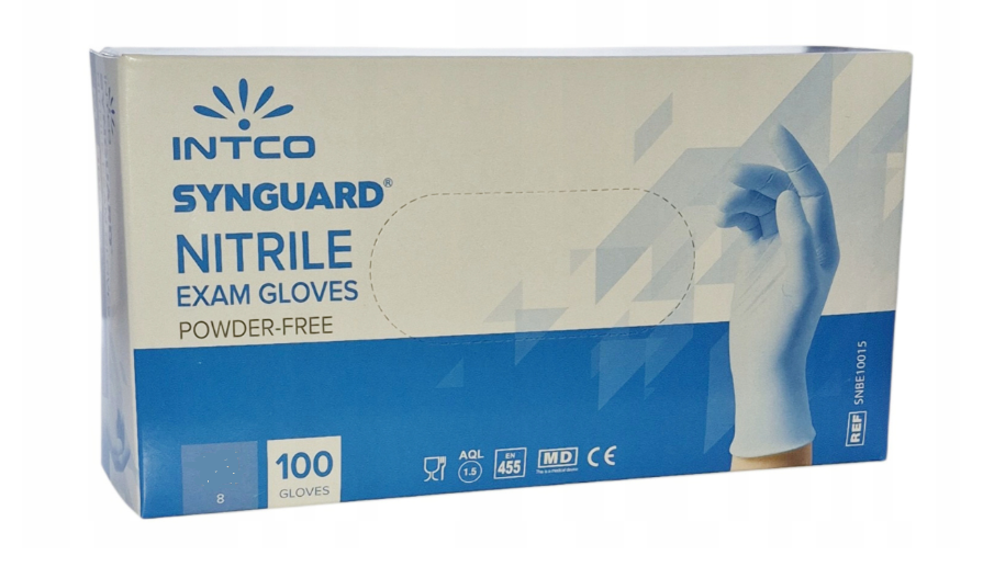 RĘKAWICE NITRYLOWE BEZPUDROWE 100 SZT BLUE S